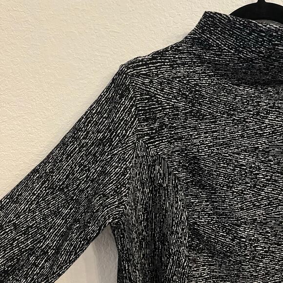 Clara Sun Woo Mock Neck Sweater Medium Tunic Black Pockets Oversized Stretch - Picture 2 of 11